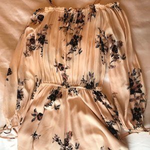 Free People Pink Floral Long Sleeve Romper